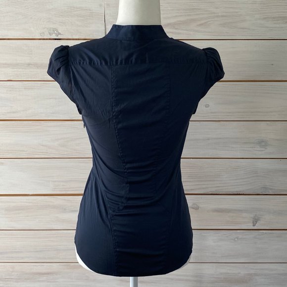 Express Elite Stretch Ruffle Blouse - Picture 8 of 10